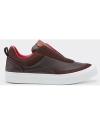 Ferrari - Nappa Leather And Suede Slip-On Sneaker - Lyst