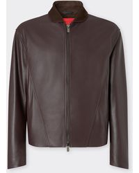 Ferrari - Chaqueta Overshirt De Piel De Napa Y Ante - Lyst