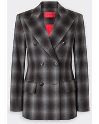 Ferrari - Double-Breasted Tartan Wool Flannel Blazer - Lyst
