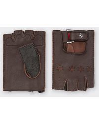 Ferrari - Fingerless Leather Driving Gloves - Lyst