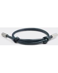 Ferrari - Tubular Leather Bracelet With Engraved Prancing Horse - Lyst