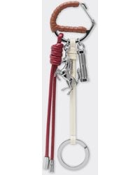 Ferrari - Multicolored Metal And Leather Keyring With Charm - Lyst