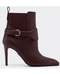 Ferrari - Garnet Leather Ankle Boots With High Heel - Lyst