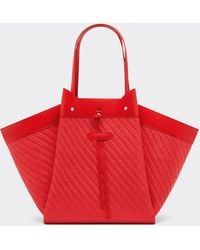 Ferrari - Large Raffia And Leather Tote Bag - Lyst