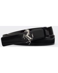 Ferrari - Brushed Leather Belt With Prancing Horse - Lyst