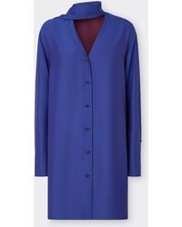 Ferrari - Viscose Satin Shirt Dress - Lyst