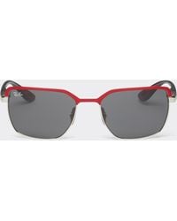Ferrari - Ray-Ban For Scuderia 0Rb3743M Matt And Gunmetal Metal Sunglasses With Lenses - Lyst