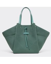 Ferrari - Knitted And Leather Tote Bag - Lyst