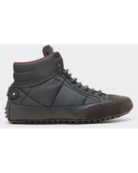 Ferrari - Quilted Leather And Suede Trainers - Lyst