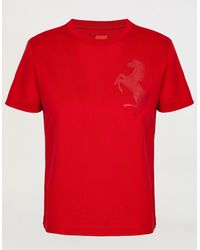 Ferrari Jersey T-shirt With Prancing Horse - Red
