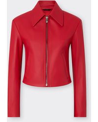 Ferrari - Nappa Leather Biker Jacket - Lyst
