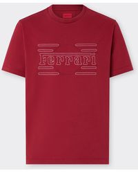 Ferrari - Cotton T-Shirt With Embroidery - Lyst