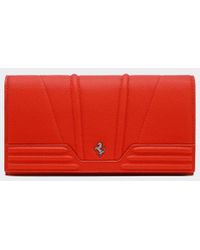 Ferrari - Tri-fold Wallet In Hammered Leather - Lyst