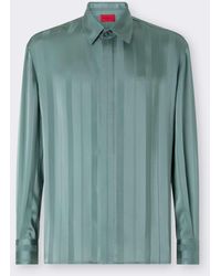 Ferrari - Jacquard Silk Blend Shirt With Pekin Stripes - Lyst