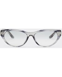Ferrari - Gafas De Sol De Acetato Azul A Rayas Con Lentes Espejadas En Degradado Gris - Lyst