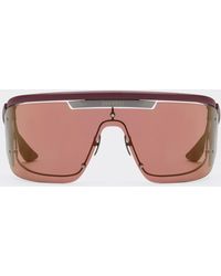 Ferrari - Limited Edition Metal And Leather Sunglasses With Dark Redlens - Lyst
