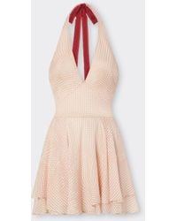 Ferrari - Minivestido De Gasa De Seda Con Estampado Cavallino Dots - Lyst