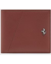 Ferrari - Leather Wallet With Diagonal Stitching - Lyst