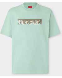 Ferrari - Cotton T-Shirt With Embroidered Logo - Lyst