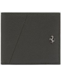 Ferrari - Grained Leather Horizontal Wallet With Prancing Horse - Lyst