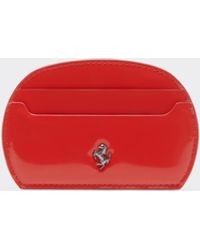 Ferrari - Porte-Cartes En Cuir Brossé Brillant - Lyst