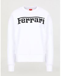 Ferrari 's Recycled Scuba Sweatshirt With Logo - White