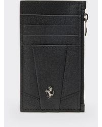 Ferrari - Leather Credit Card Holder With Wrinkle Effect - Lyst