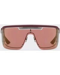 Ferrari - Limited Edition Metal And Leather Sunglasses With Dark Redlens - Lyst