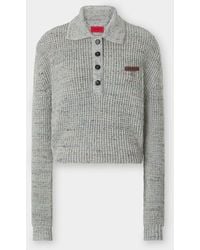 Ferrari - Long-Sleeved Denim-Effect Polo Shirt - Lyst