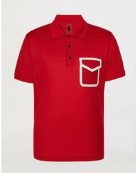 Ferrari Man's Cotton Jersey Polo With Contrasting Taping - Red
