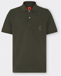 Ferrari - Cotton Piqué Polo Shirt With Prancing Horse - Lyst
