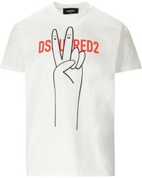 DSquared² - T-shirt cigarette fit blanc - Lyst