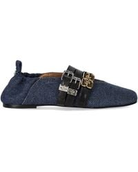 Ganni - Sue Triple Denim Ballet Flat Shoe - Lyst