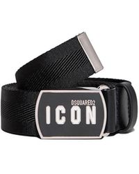 DSquared² Be Icon Ribbon Belt - Black