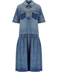 Ganni - Denim Shirt Dress - Lyst