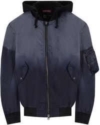 DIESEL - Bomber con cappuccio j-common grigio - Lyst