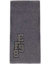 Elisabetta Franchi - Steel Melange Ribbed Scarf - Lyst