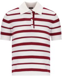 Max Mara - Carioca Striped Knitted Polo Shirt - Lyst