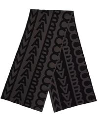 Marc Jacobs - The Monogram Knit Grey Scarf - Lyst