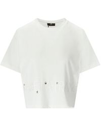 Elisabetta Franchi - T-shirt oversize con logo gesso - Lyst