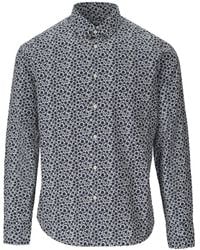 GMF 965 - Weiss Blau Hemd Mit Blumen - Lyst