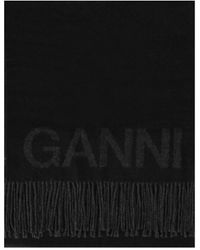 Ganni - Er schal mit logo - Lyst