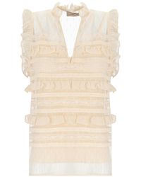 Twin Set - Top in tulle e pizzo - Lyst