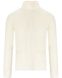 Manuel Ritz - Creme pullover mit hohem kragen - Lyst