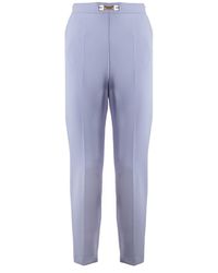 Femme Vêtements Pantalons décontractés Pantalon Elisabetta Franchi en coloris Bleu élégants et chinos Pantalons coupe droite 