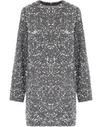 Elisabetta Franchi - Steel mini kleid mit pailletten - Lyst