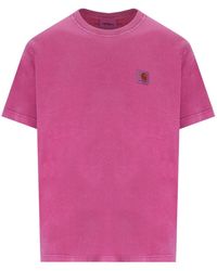 Carhartt - T-shirt s/s nelson magenta - Lyst