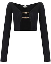 Elisabetta Franchi - Cropped Vest Met Logo Detail - Lyst