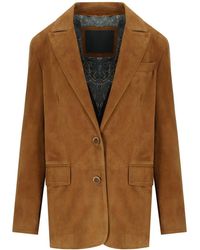 Myskin - Camel Single-Breasted Blazer - Lyst
