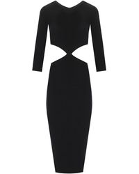 Elisabetta Franchi - Black Cut-out Knitted Dress - Lyst